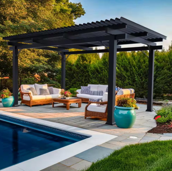 black aluminum pergola_1