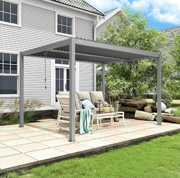 aluminum pergola with louvered roof_1