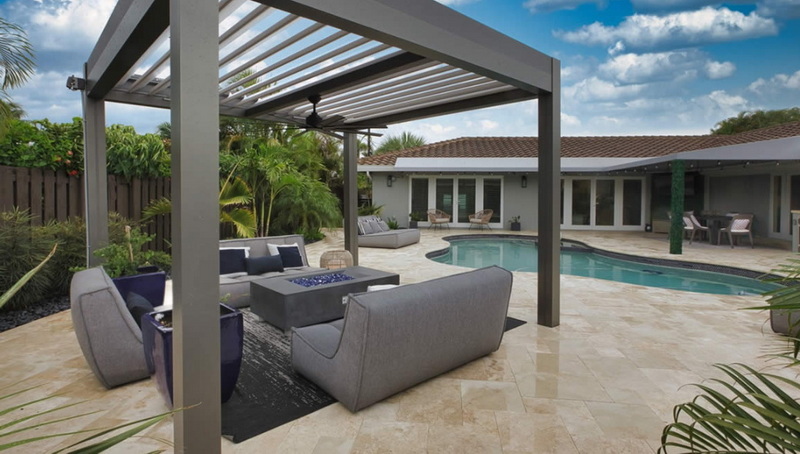 aluminum outdoor pergola backyard with retractable roof_2