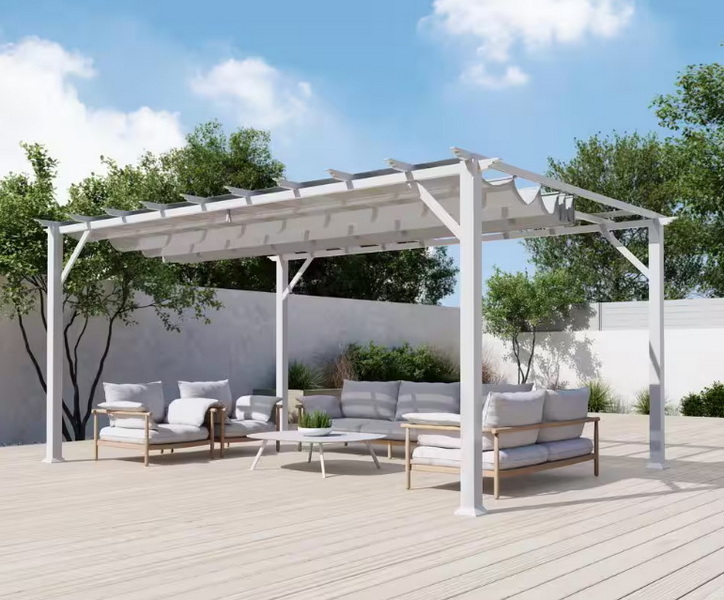 paragon outdoor aluminum pergola with faux chilean wood_2