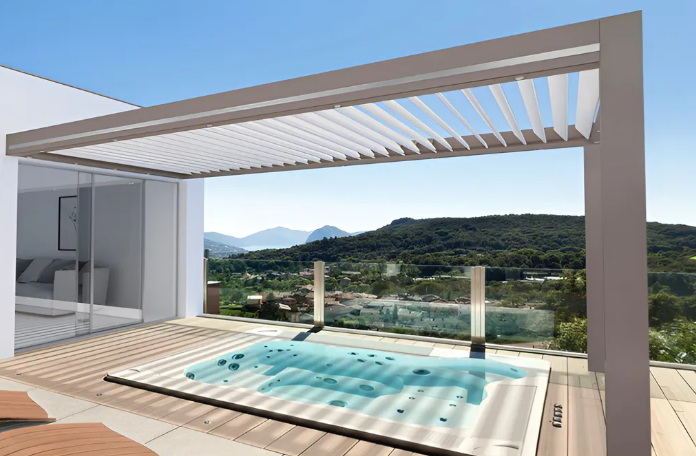 aluminum pergola electric louvered_1