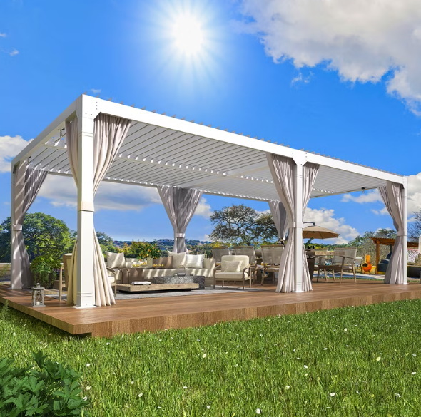 aluminum pergola white