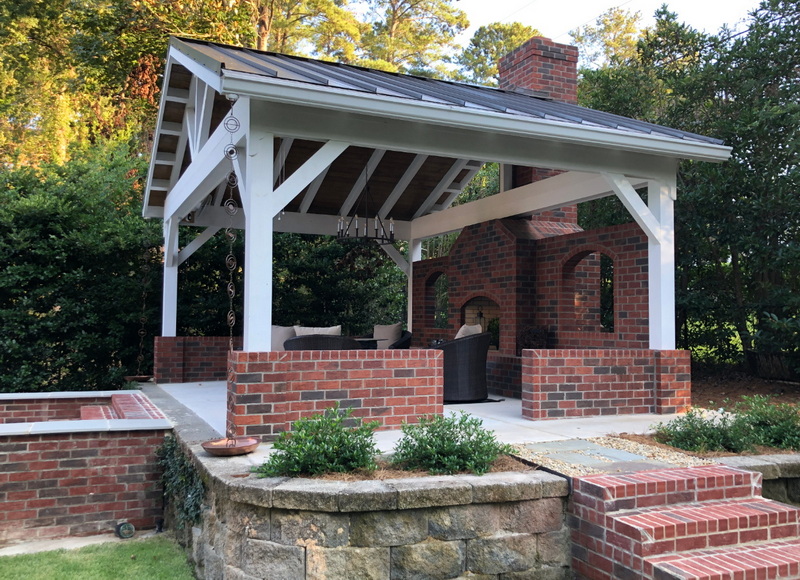 Rustic Outdoor Fireplace Pavilion