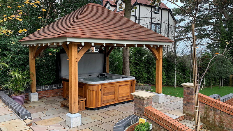 All-Season Gazebo With Hot Tub