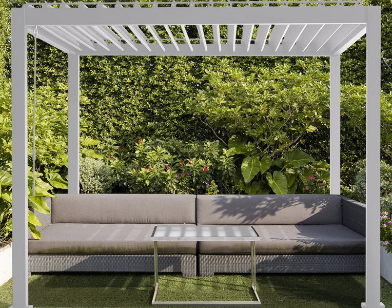 mirador adjustable louvered aluminum pergola costco_2