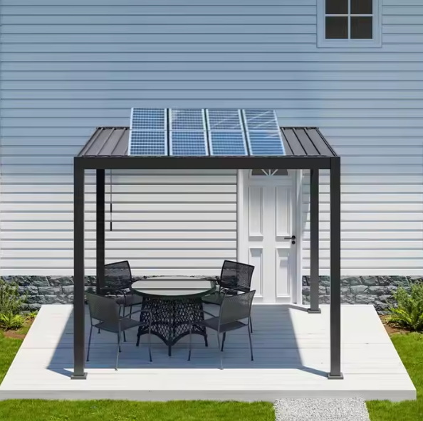 aluminum pergola with solar panels_1