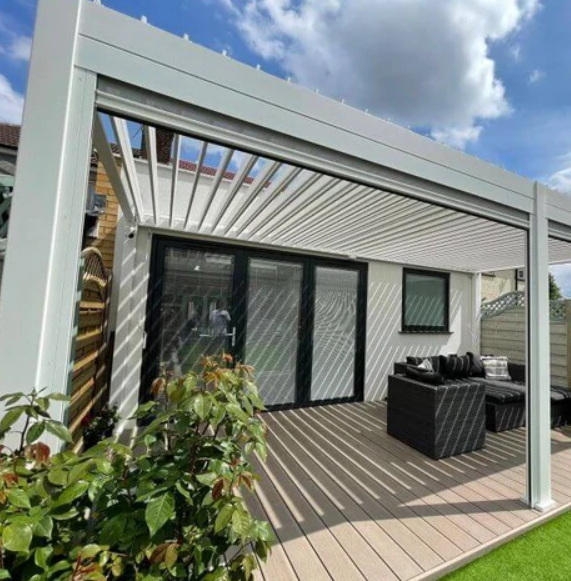 aluminum pergola attached to house_1