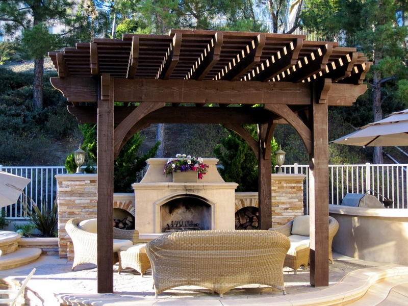 Build An Outdoor Fireplace in A Pavilion 1