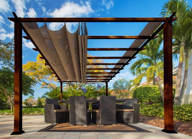 paragon outdoor aluminum pergola with faux chilean wood_1