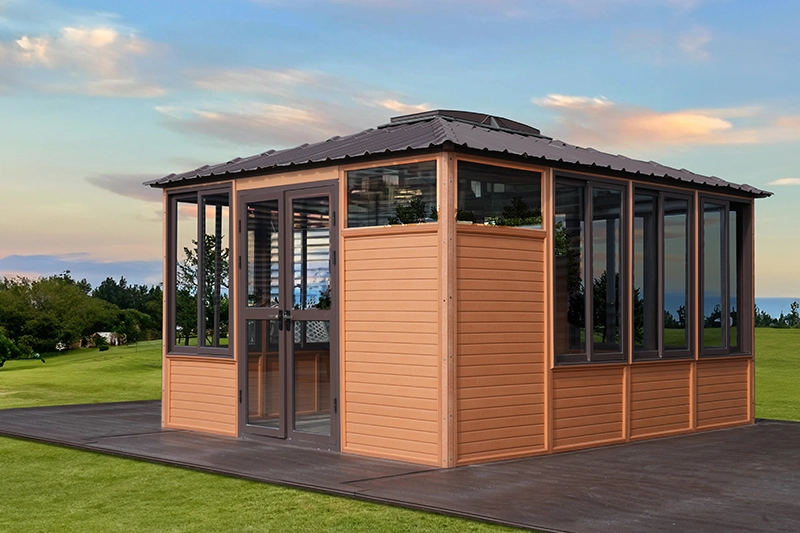 What Materials Are Typically Used to Construct a Semi-Enclosed Gazebo?