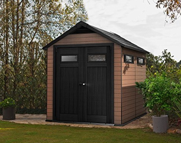 keter fusion wood and plastic composite outdoor storage shed_2