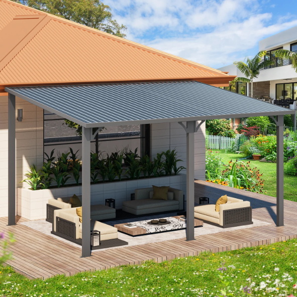 aecojoy 10' hardtop gazebo outdoor aluminum pergola for garden_1