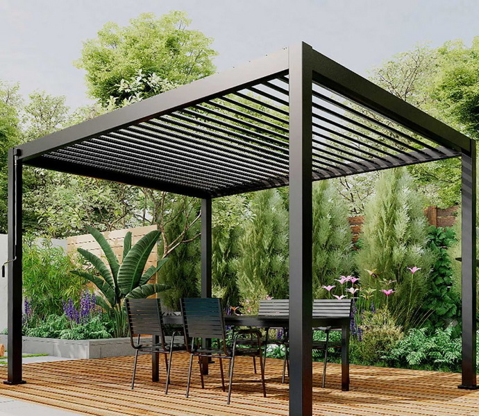 mirador adjustable louvered aluminum pergola costco_1